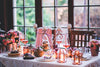 Holiday dinner on a table decorated