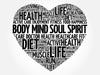 Heart with black and white diet mind body soul words
